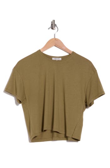 Rag & Bone Mai Boxy Crop T-shirt In Green