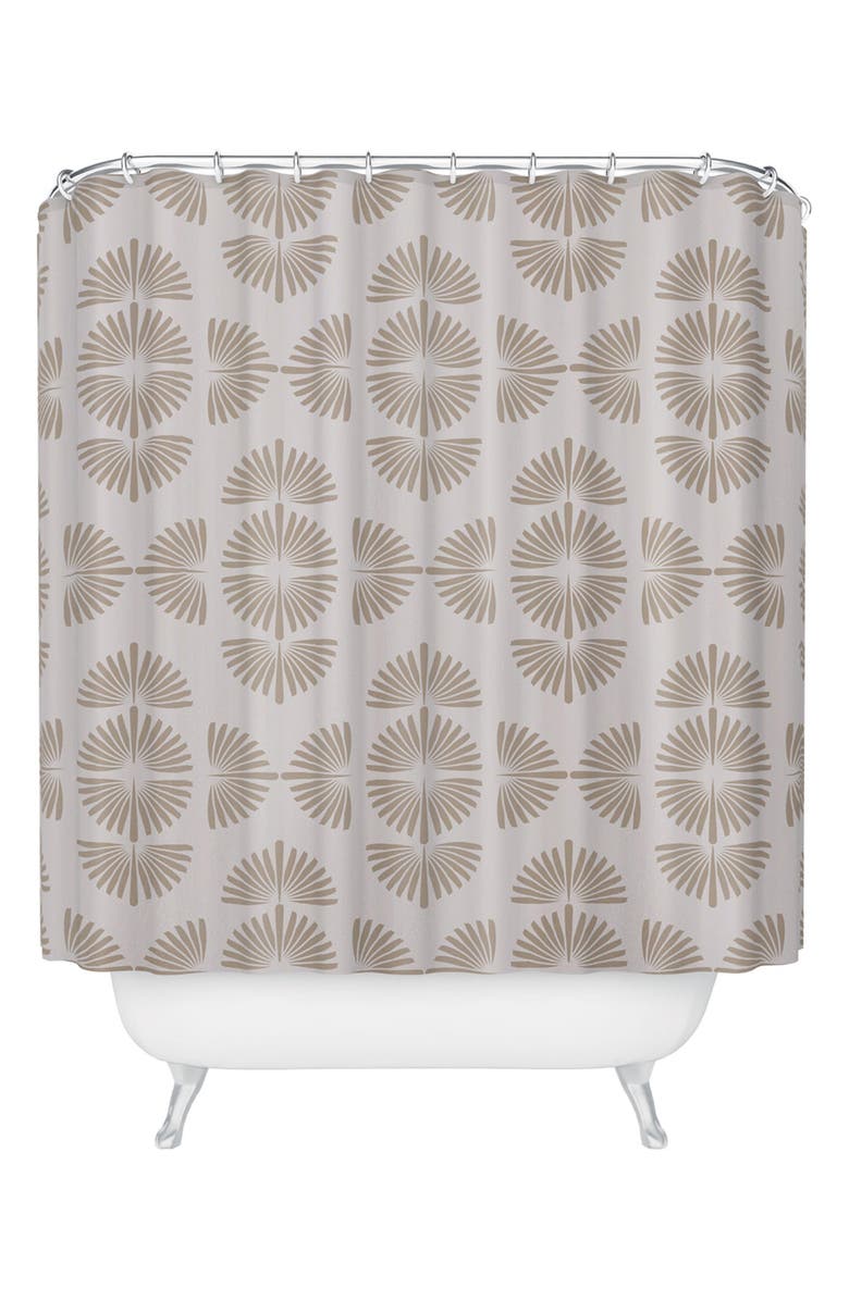 Deny Designs Orio Neutral Print Shower Curtain, Main, color, Cream