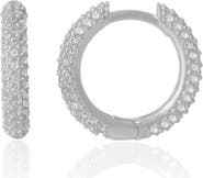 Spero London Pave Sterling Silver Hoop Earrings