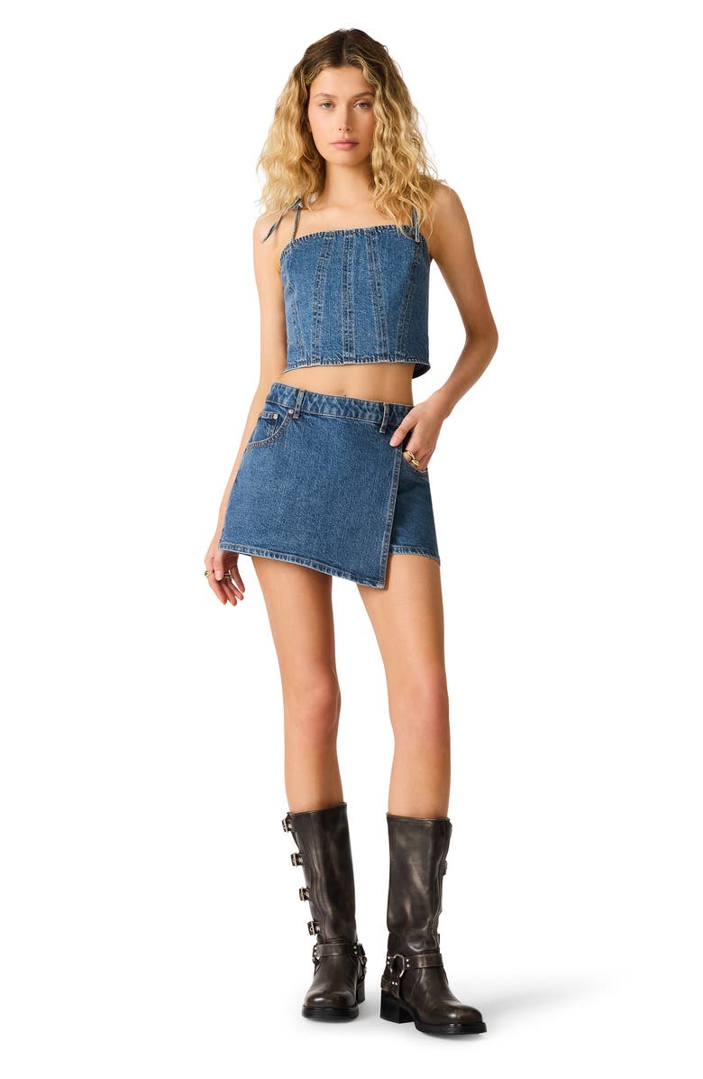 Steve Madden Brightin Denim Skort, Alternate, color, Blue Heather