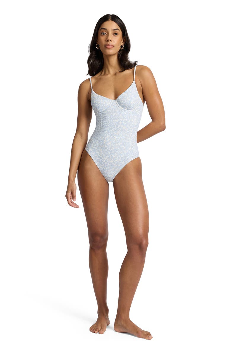 Onia Chelsea Underwire One-Piece, Main, color, Sky/Egret