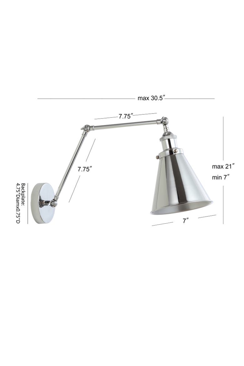 Rover Adjustable Arm Metal LED Wall Sconce, Alternate, color, Chrome