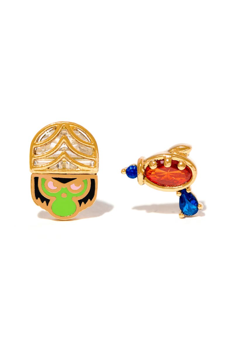 The Powerpuff Girls Mojo Jojo Mismatched Stud Earrings, Main, color, GOLD