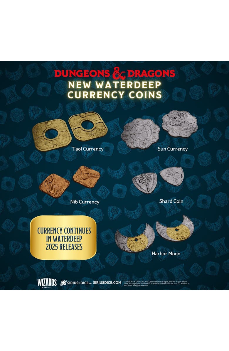 Dungeons & Dragons Xanathar'S Treasure Pack 7Pc Dice,Metal Coin & Bag,Rpg, Alternate, color, Multicolored