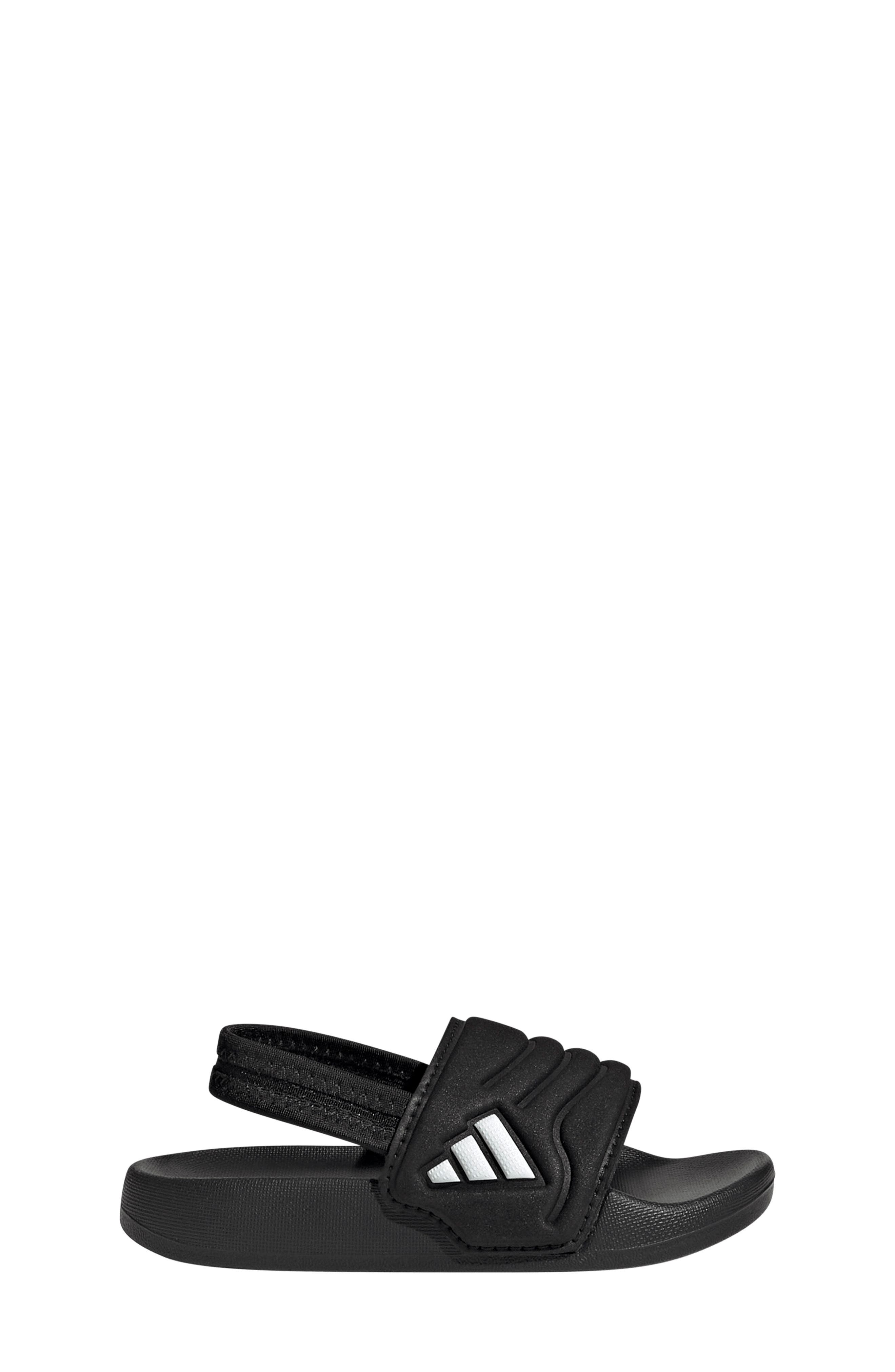 adidas Kids' Adilette Estrap 2.0 Slide Sandal, Alternate, color, Core Black/ Footwear White