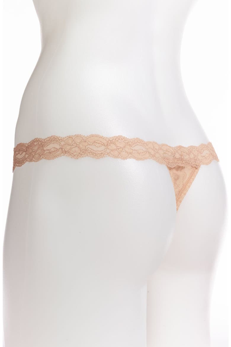Signature Lace Low Rise G-String, Alternate, color, CHAI