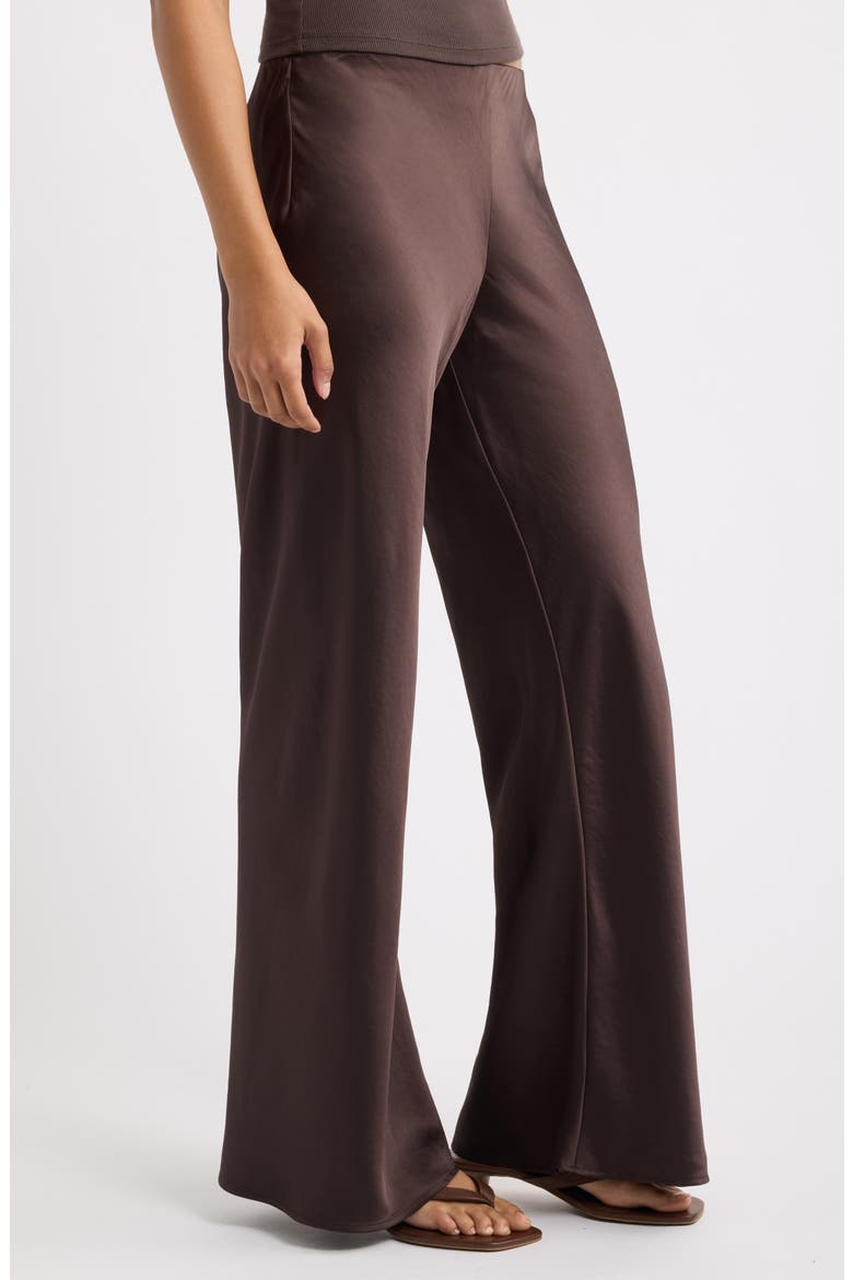 Satin Bias Low Rise Pants, Alternate, color, BROWN SEAL