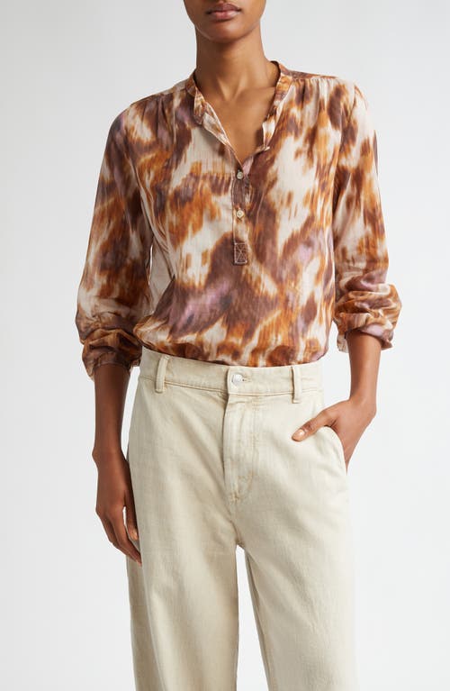 Isabel Marant Étoile Maria Print Cotton Shirt In Brown