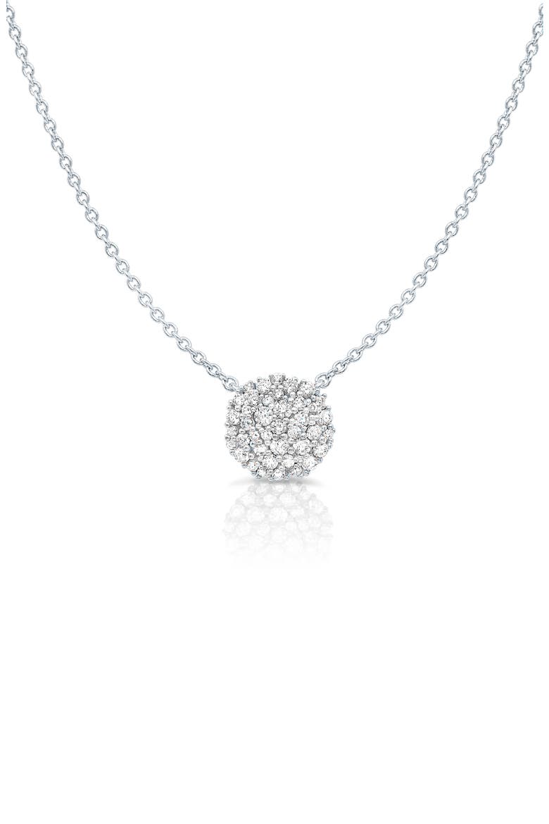 Pavé Cluster Pendant Necklace, Main, color, PLATINUM