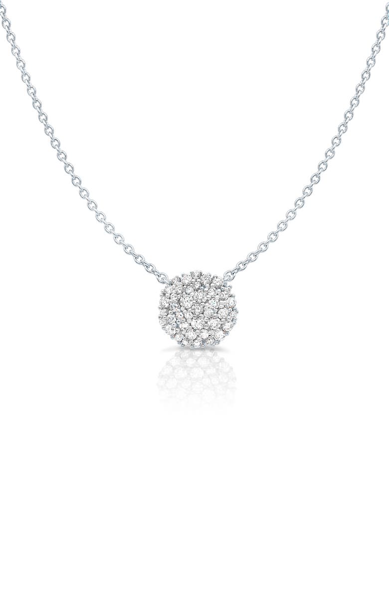 Crislu Pavé Cluster Pendant Necklace, Main, color, Platinum
