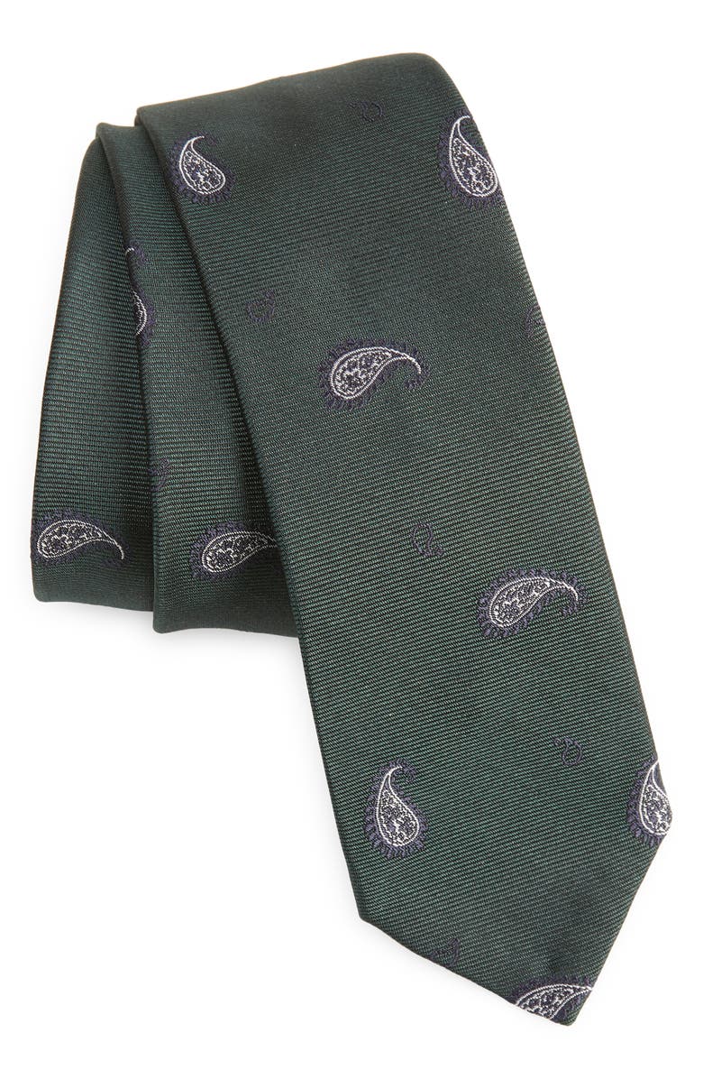 Thom Browne Paisley Silk Tie, Main, color,
