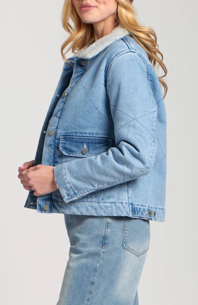 APNY Quilted Denim & High Pile Fleece Jacket, Alternate, color,