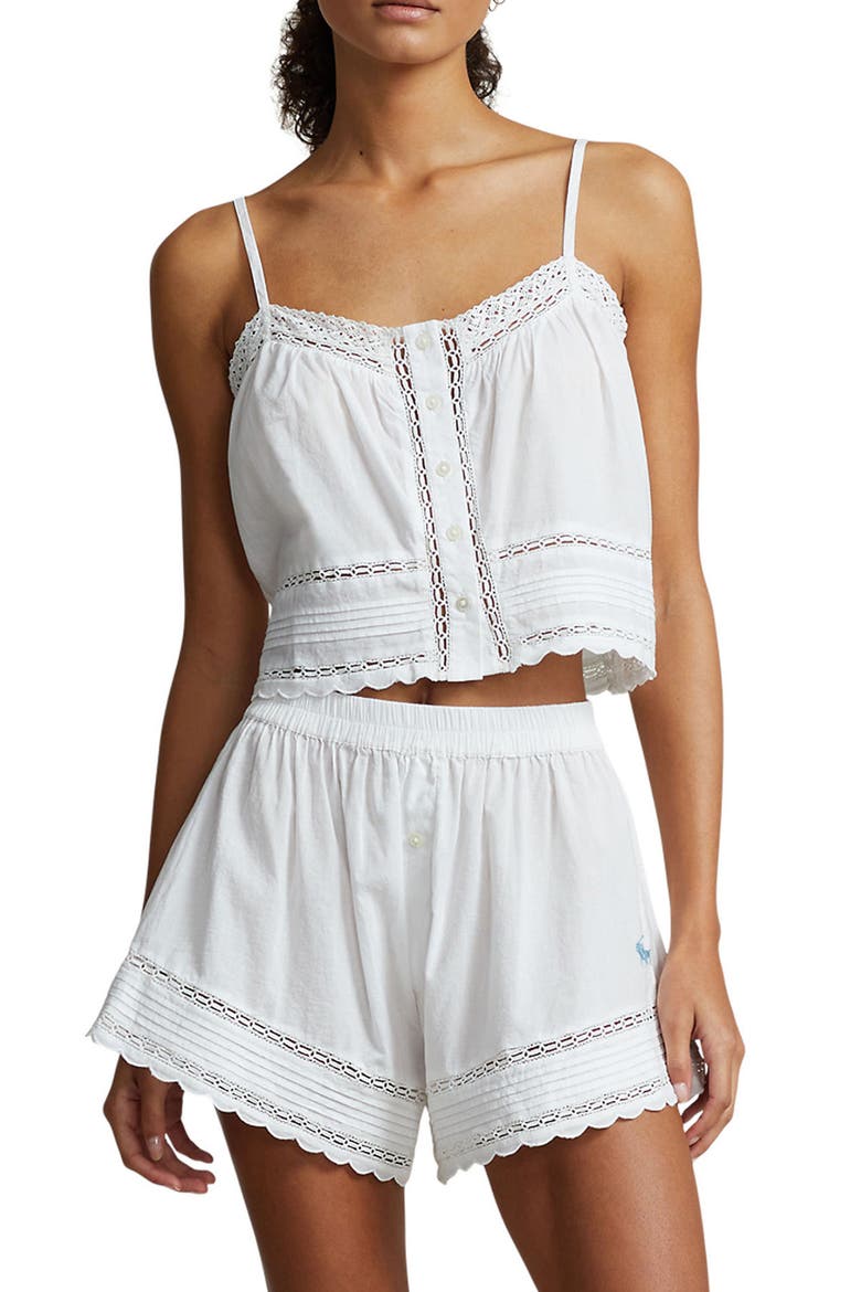 Cotton Voile Short Pajamas, Main, color, WHITE CLOUD