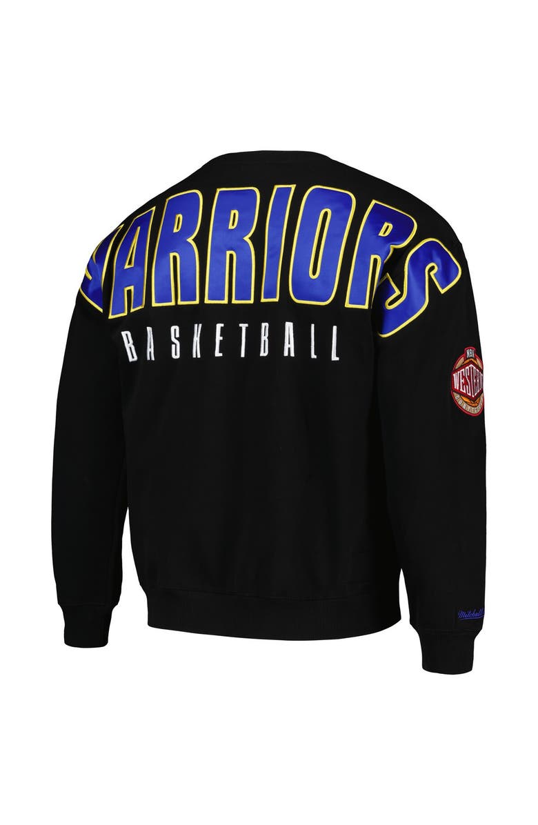 Mitchell & Ness Men's Mitchell & Ness  Black Golden State Warriors Hardwood Classics Team First Pullover Sweatshirt, Alternate, color, 