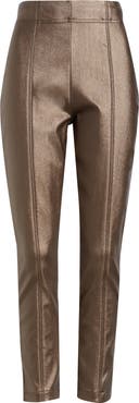 Hue Coated High Waist Cigarette Pants