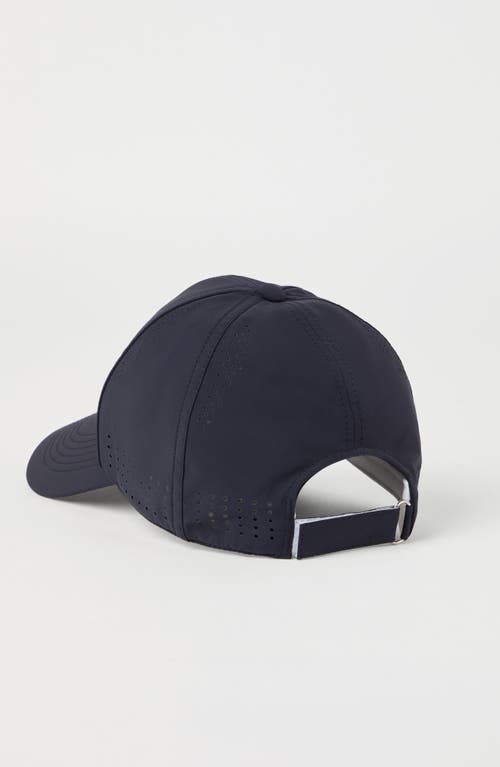 Brunello Cucinelli Baseball Cap In Tech Fabric With Logo In Navy Blue