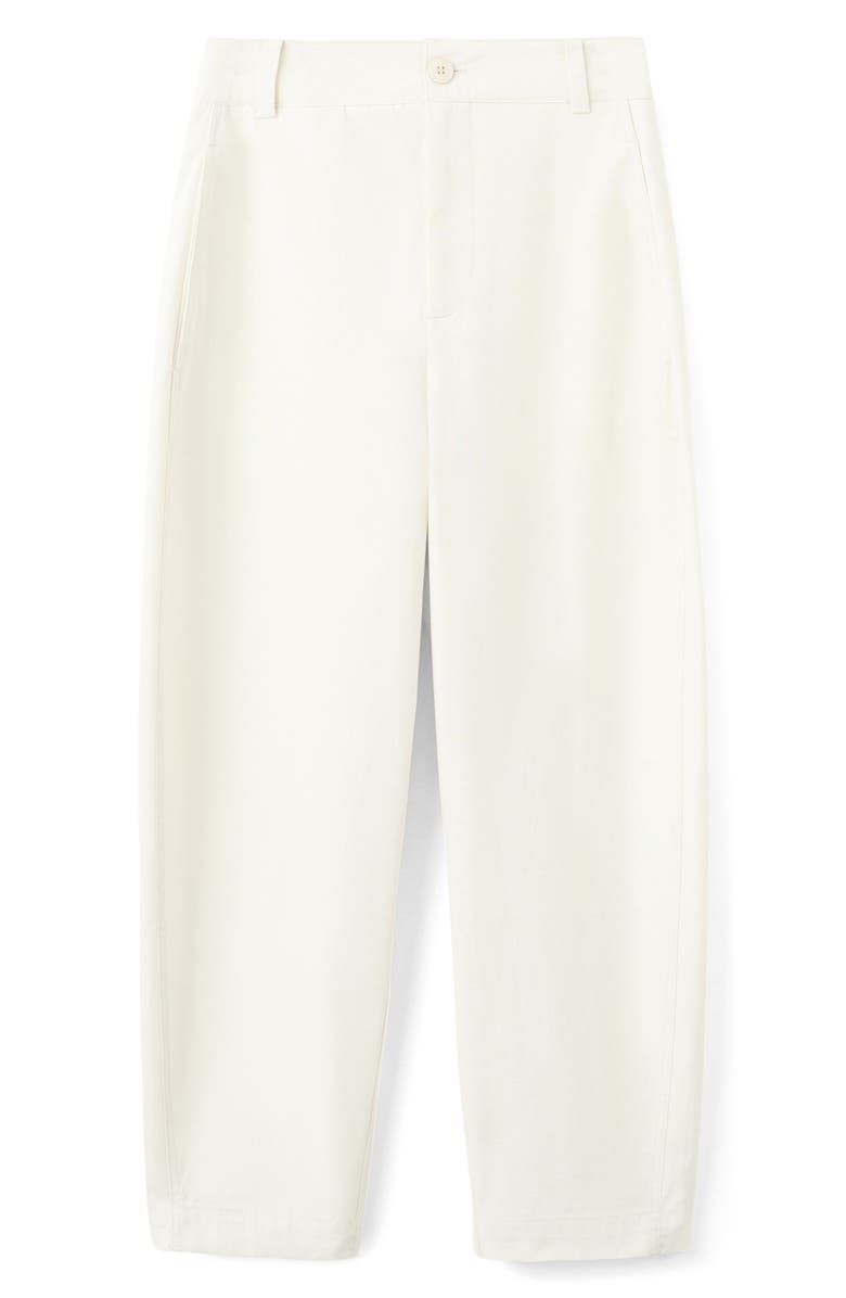 MANGO Straight Leg Cotton Pants, Alternate, color, Ecru