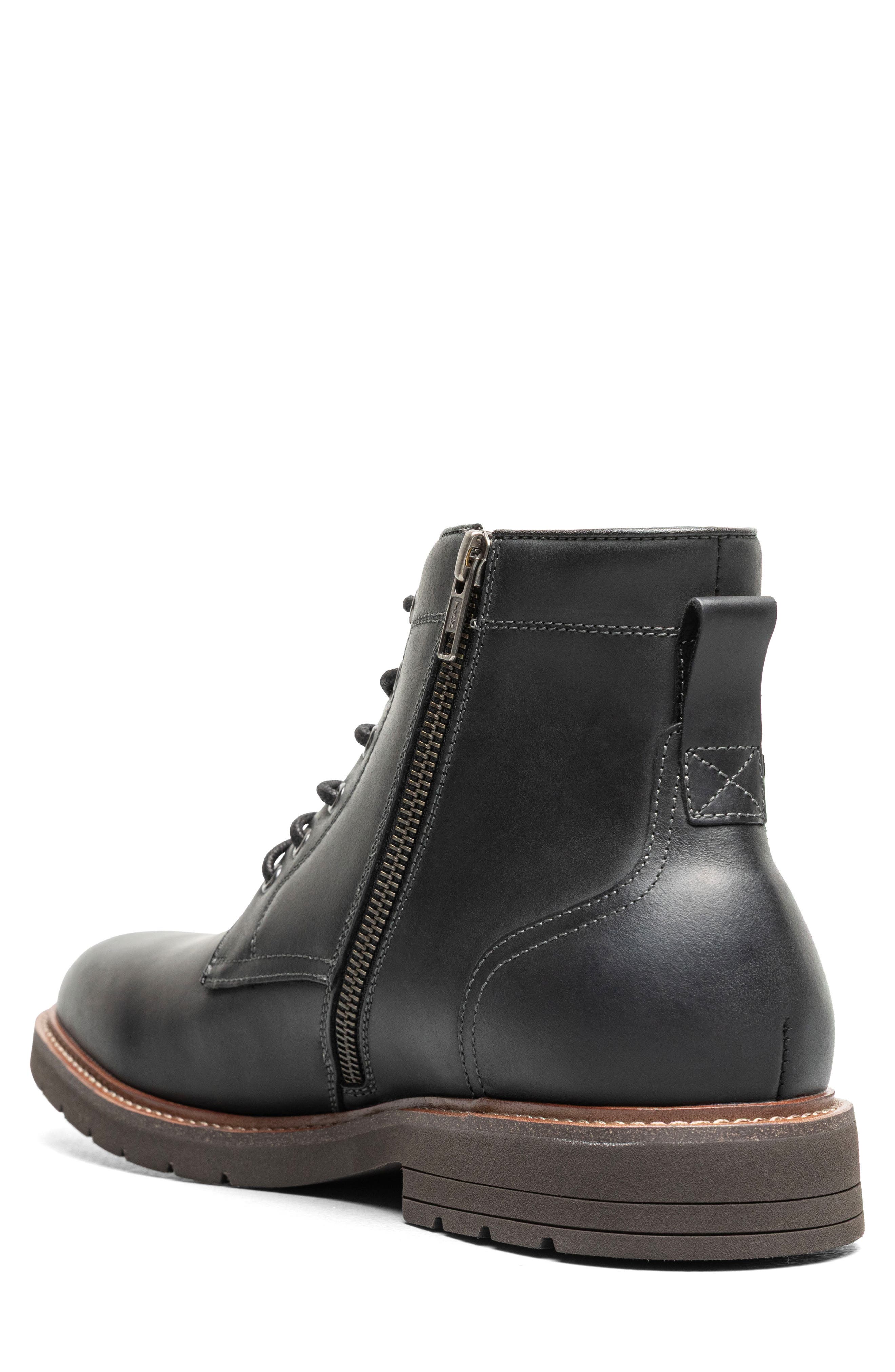 Redford Lugged Plain Toe Boot, Alternate, color, BLACK