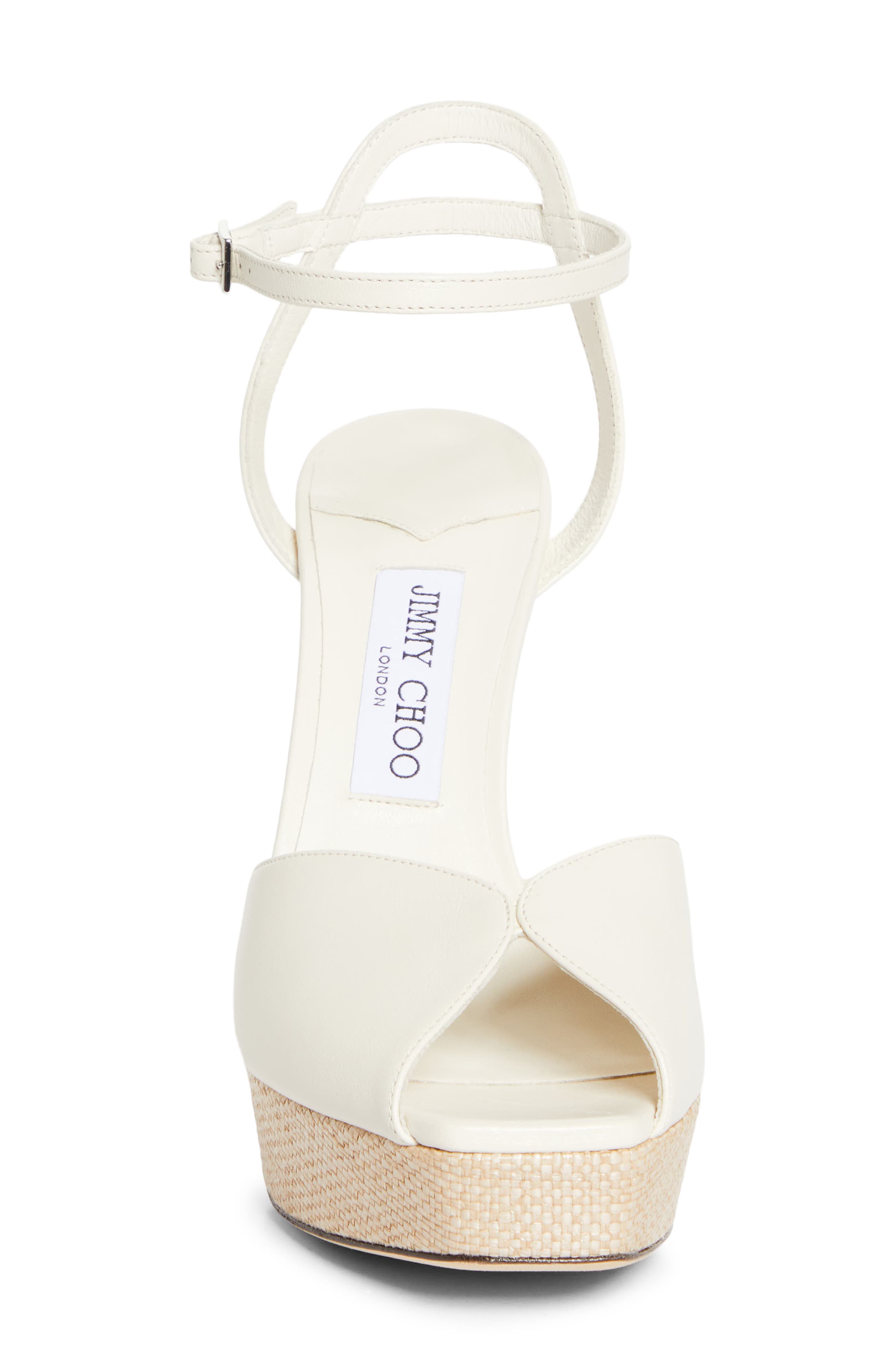 Jimmy Choo Sacaria Ankle Strap Platform Sandal, Alternate, color, Latte Mix