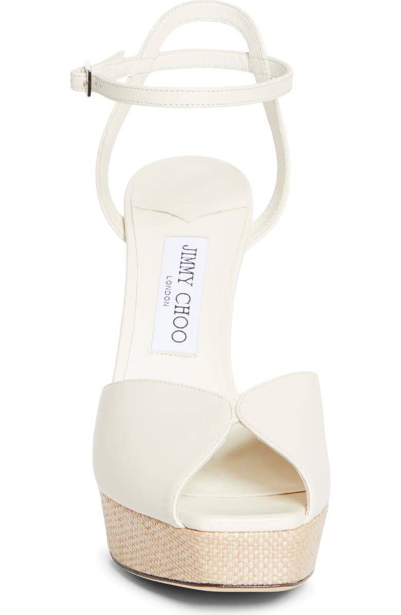 Jimmy Choo Sacaria Ankle Strap Platform Sandal, Alternate, color, Latte Mix