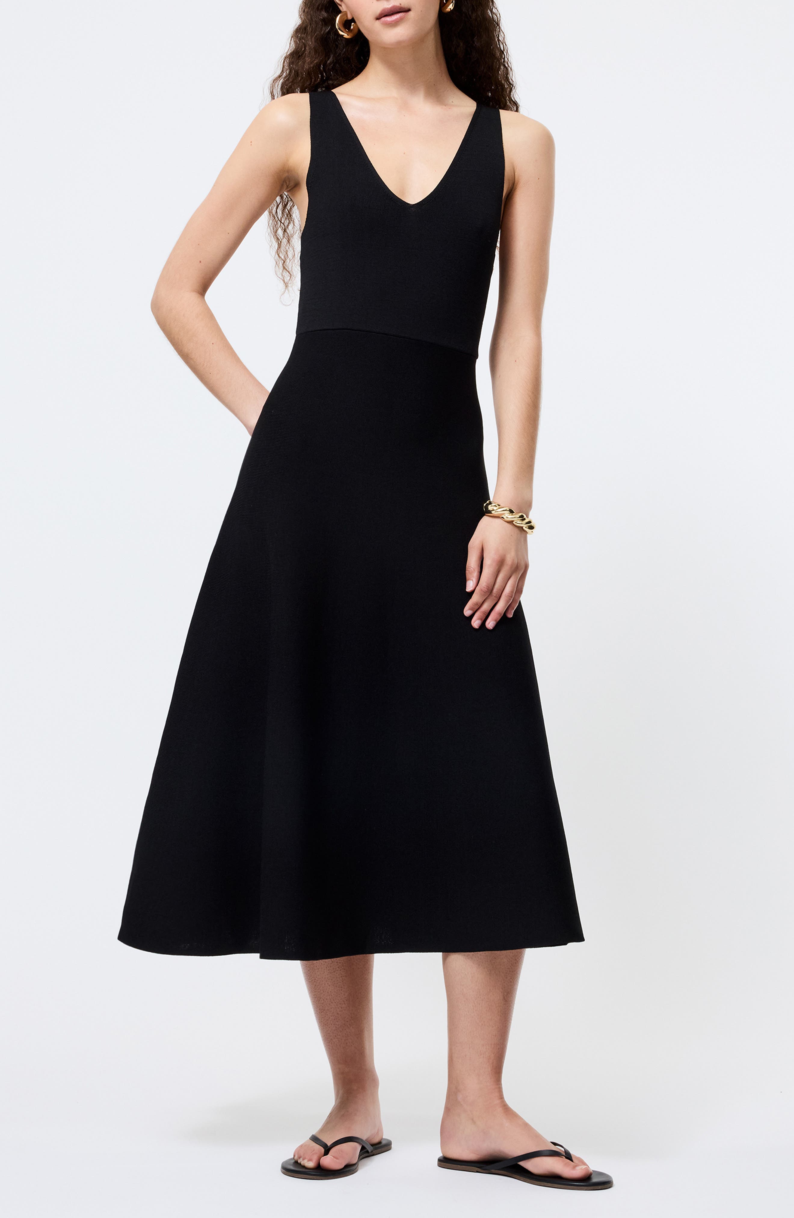 French Connection Knit Fit & Flare Midi Dress