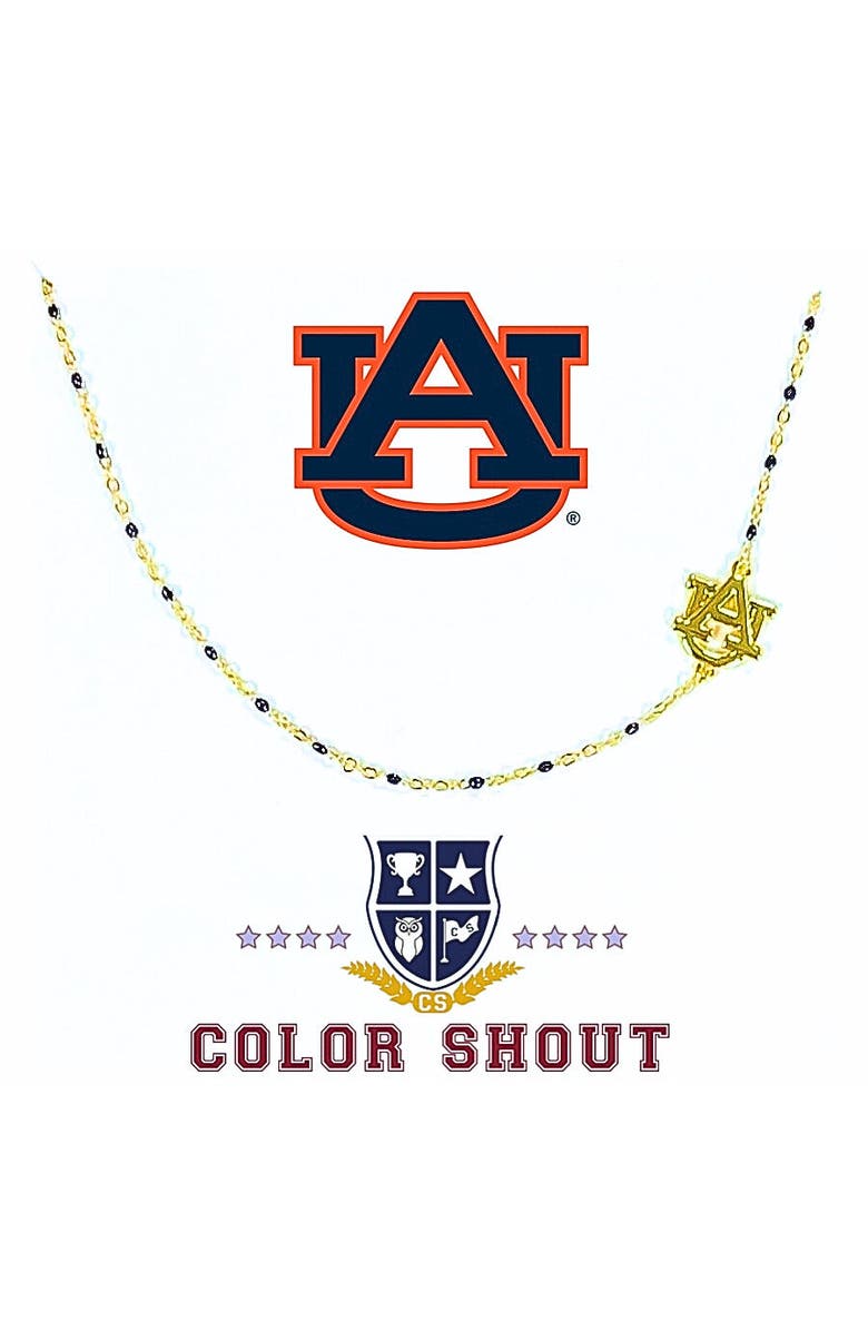 Color Shout Auburn University Side Necklace, Main, color, Yellow Gold