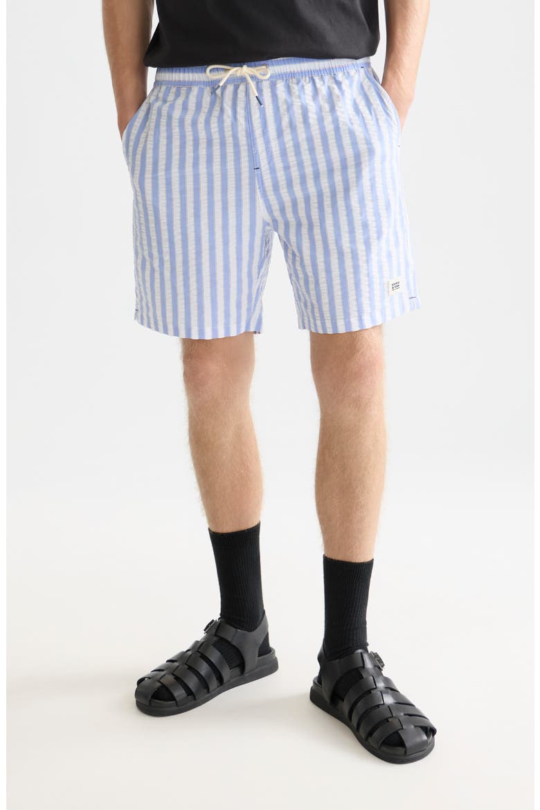 Stripe Midlength Swim Trunks, Main, color, CLASSIC STRIPE INFINITY