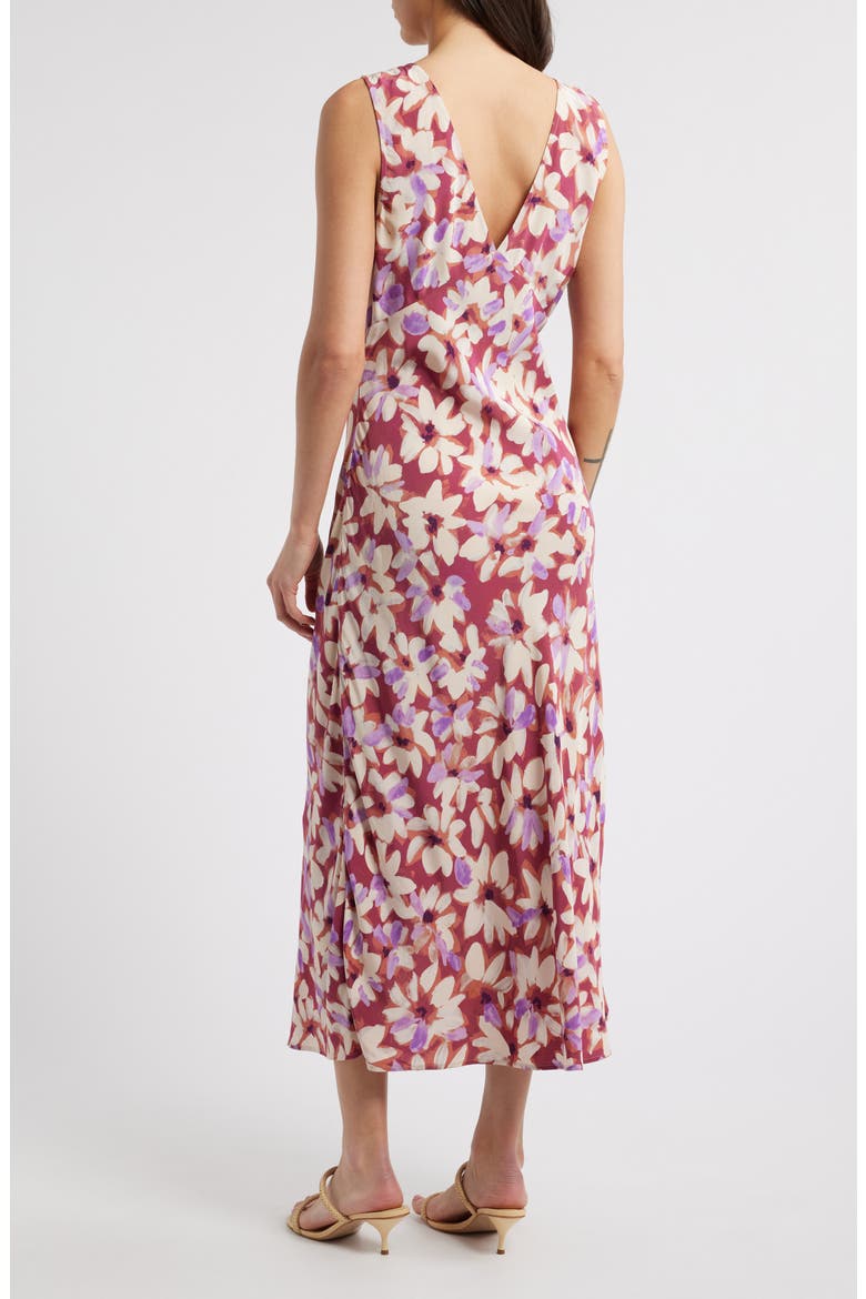 Audrina Floral Print Midi Dress, Alternate, color, AMARANTH