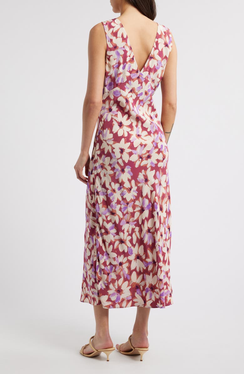 Rails Audrina Floral Print Midi Dress, Alternate, color, Amaranth