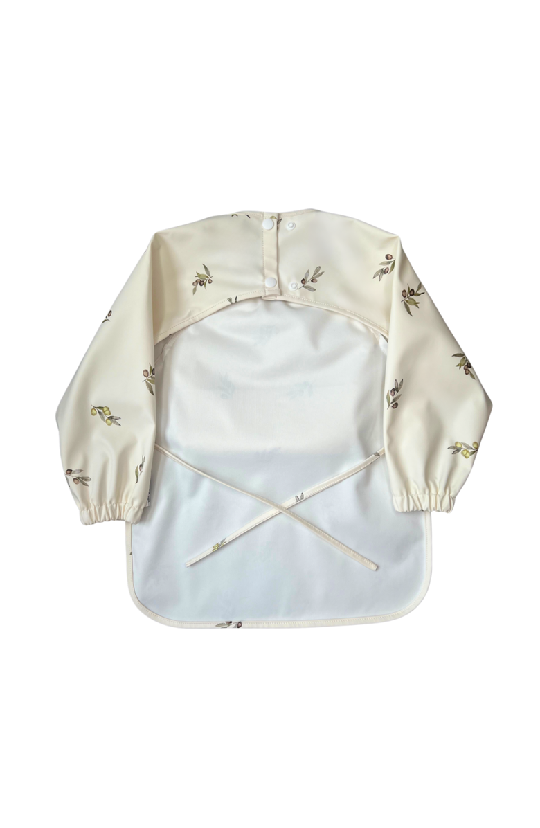 Neferland Classic High-Pocket Long Sleeve Bib Smock, Alternate, color, Zaytoun Olives (6M-24M)