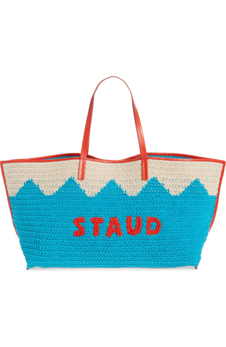 STAUD Large Christos Crochet Tote, Alternate, color, Great White