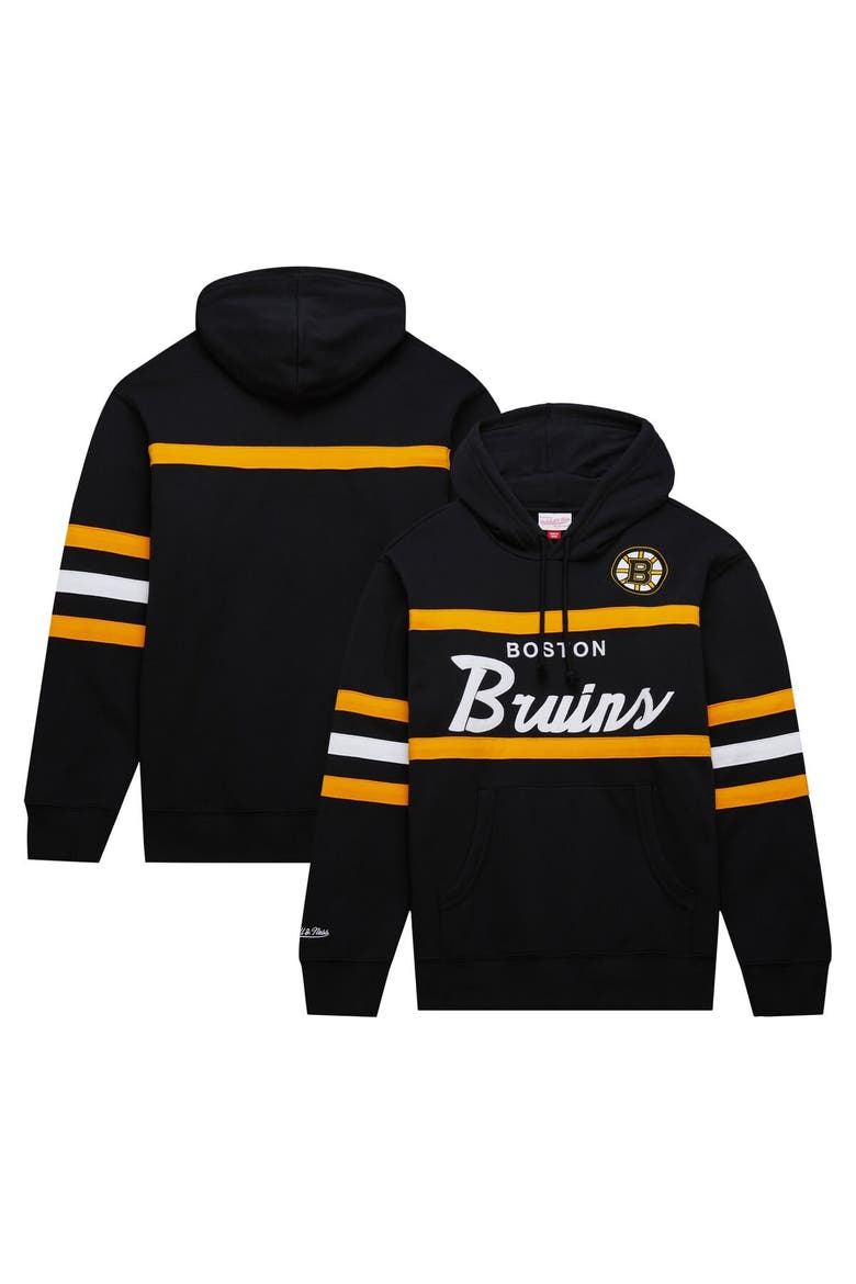 Men's Mitchell & Ness Black Boston Bruins Head Coach Pullover Hoodie, Main, color, Black
