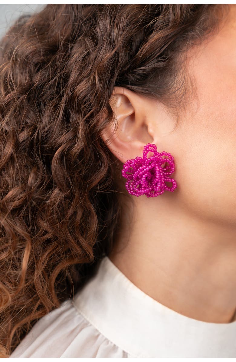 LOTT.gioielli CE GB Knotted Earring S - Berry Pink, Alternate, color, Berry Pink