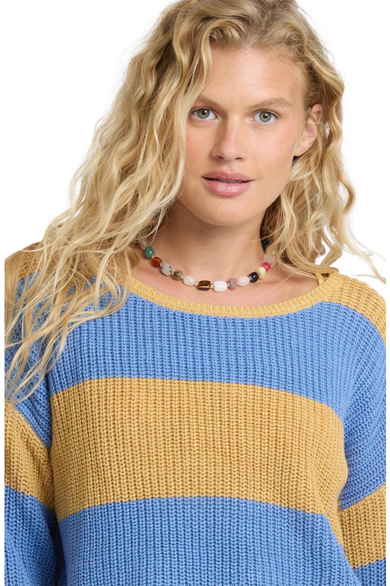 Stripe Marled Crop Sweater, Alternate, color, CURRY