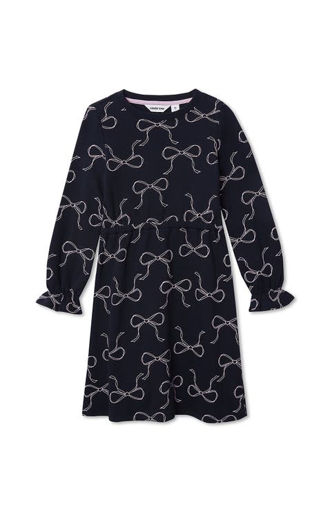 Girls Long Sleeve French Terry Knit Dress