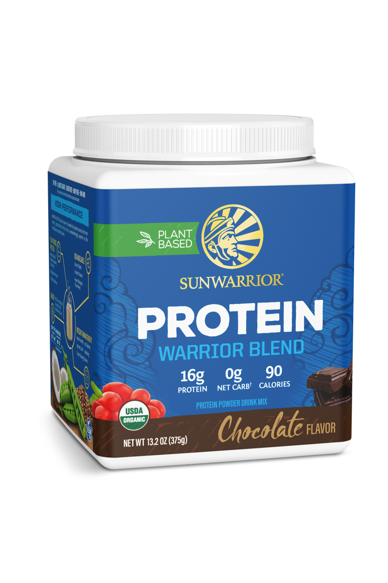 Organic Warrior Blend Protein Powder, Chocolate, 375gm, Main, color, No Color