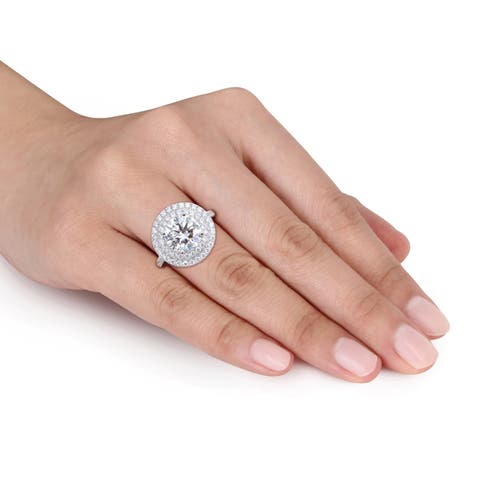 3-7/8 CTW Lab-Grown Diamond Halo Ring 14k