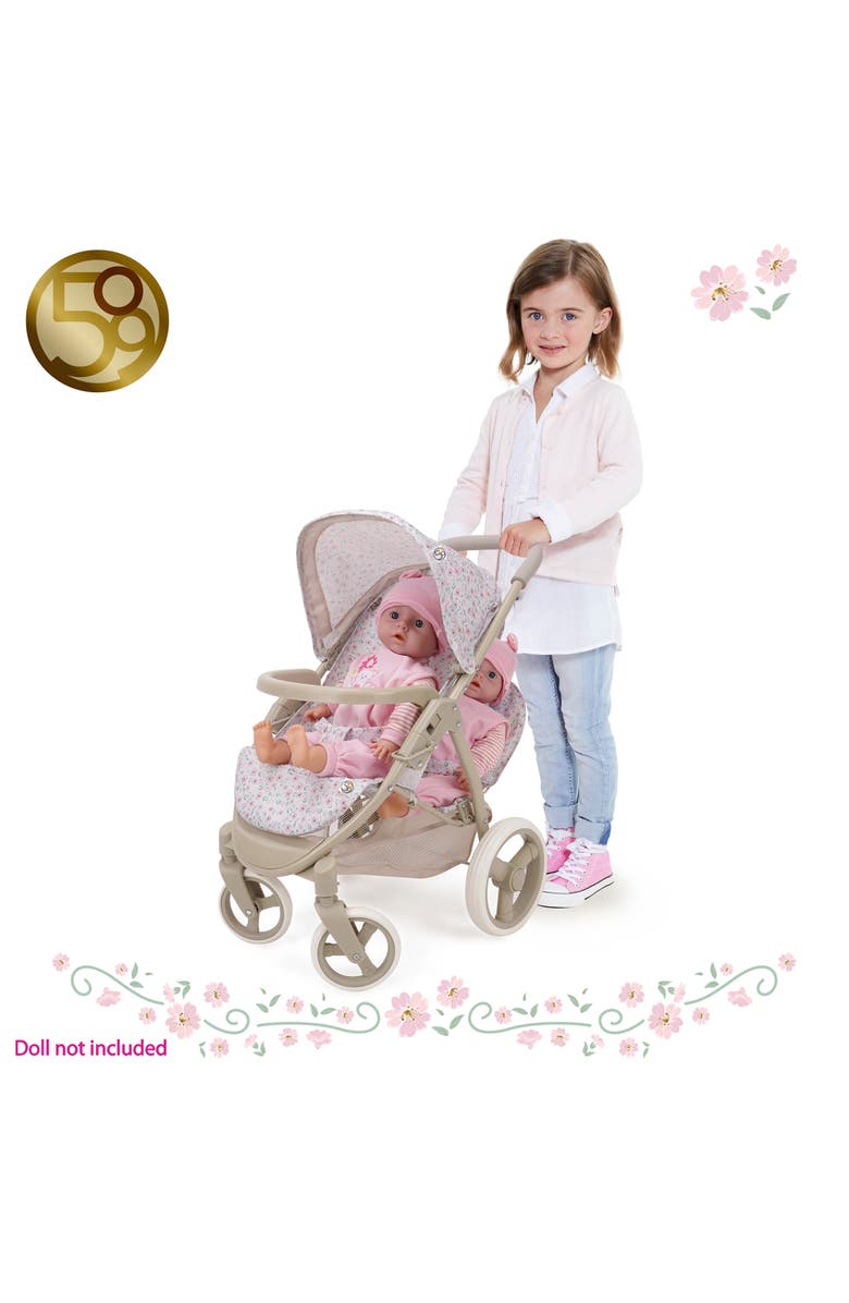 509 Crew Little Flora Mabelle Duo Twin Doll Stroller, Alternate, color, Beige