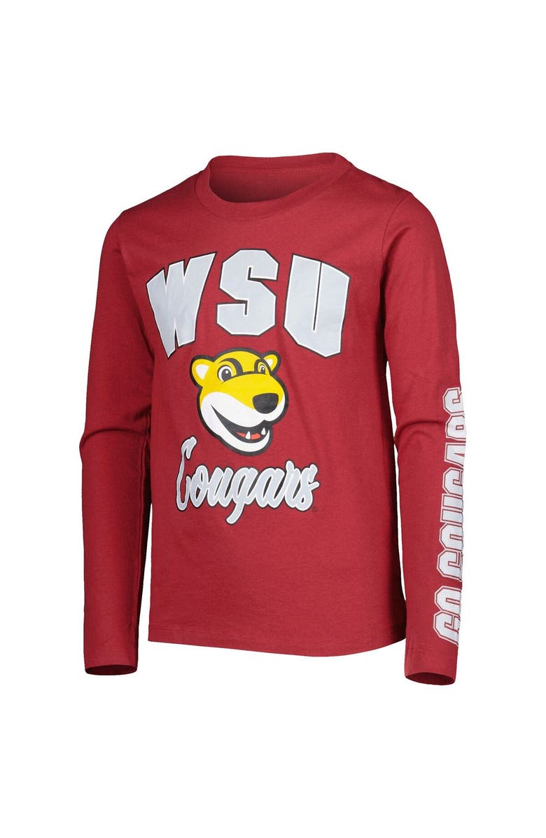 Outerstuff Youth Crimson/Heather Gray Washington State Cougars Game Day T-Shirt Combo Pack, Alternate, color, 