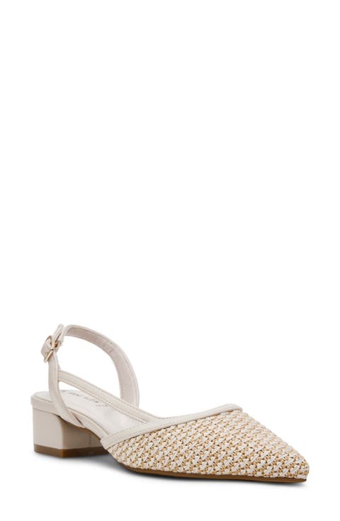 Untie Slingback Block Heel Pump (Women)