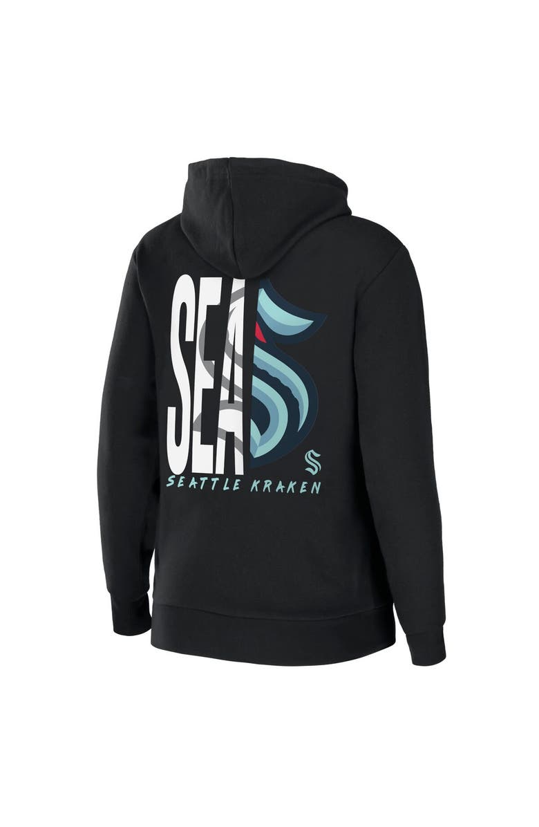 WEAR by Erin Andrews Women's WEAR by Erin Andrews Black Seattle Kraken Sponge Fleece Full-Zip Hoodie, Alternate, color, 