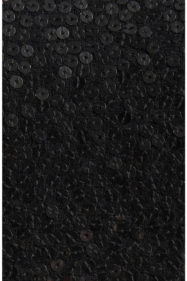 Sequin Embellished Sleeveless Cashmere Turtleneck Sweater, Alternate, color, BLACK