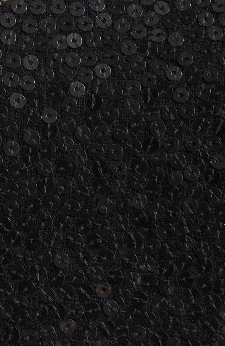 Michael Kors Collection Sequin Embellished Sleeveless Cashmere Turtleneck Sweater, Alternate, color, Black