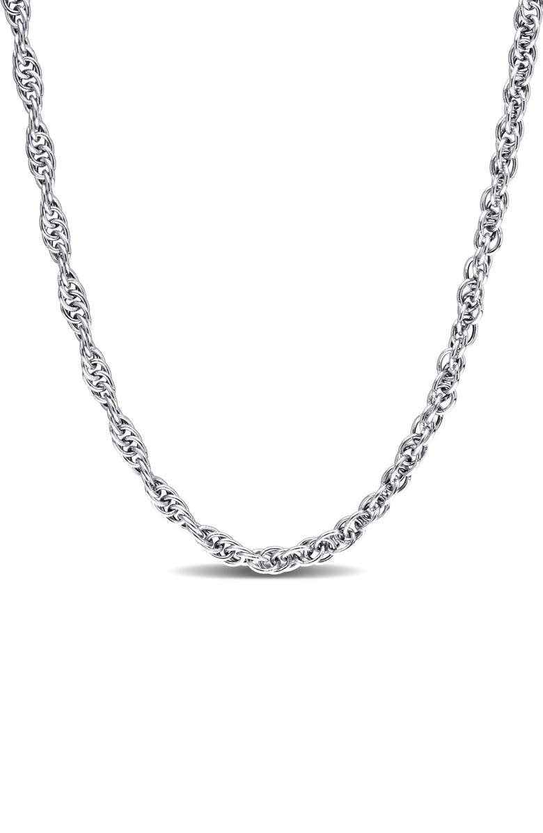 DELMAR Singapore Link Chain Necklace, Main, color, Silver