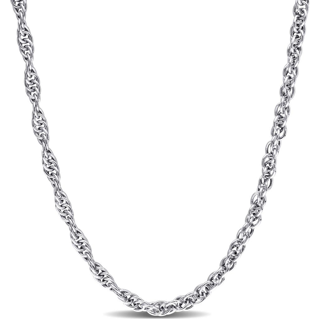 Delmar Singapore Link Chain Necklace In White