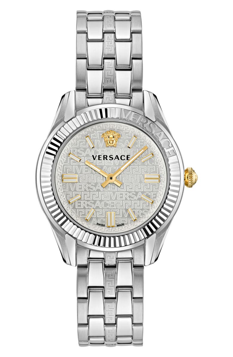 Versace Greca Time Bracelet Watch, 35mm, Main, color, 