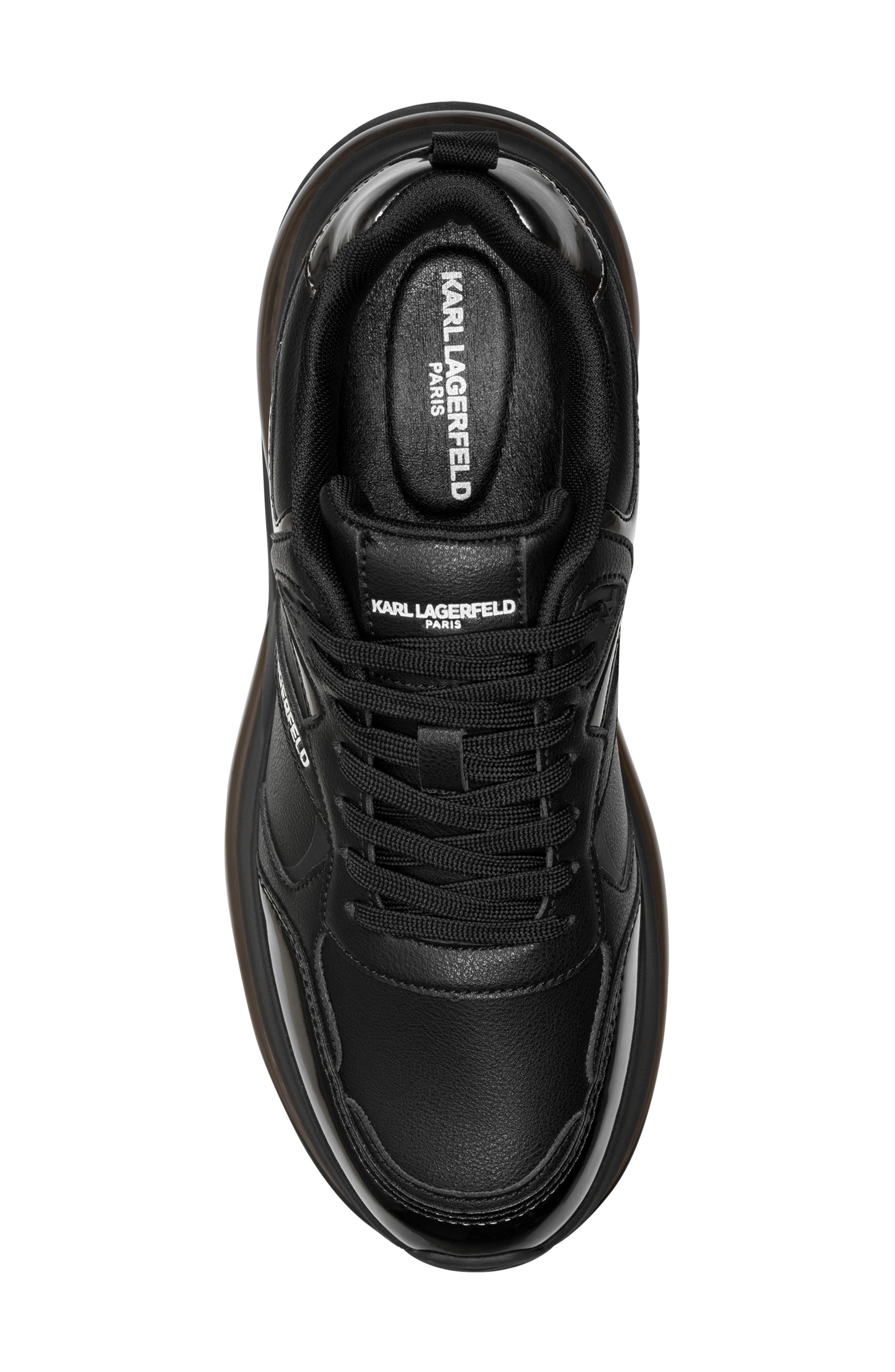 KARL LAGERFELD PARIS Nino Mixed Media Sneaker, Alternate, color, Black