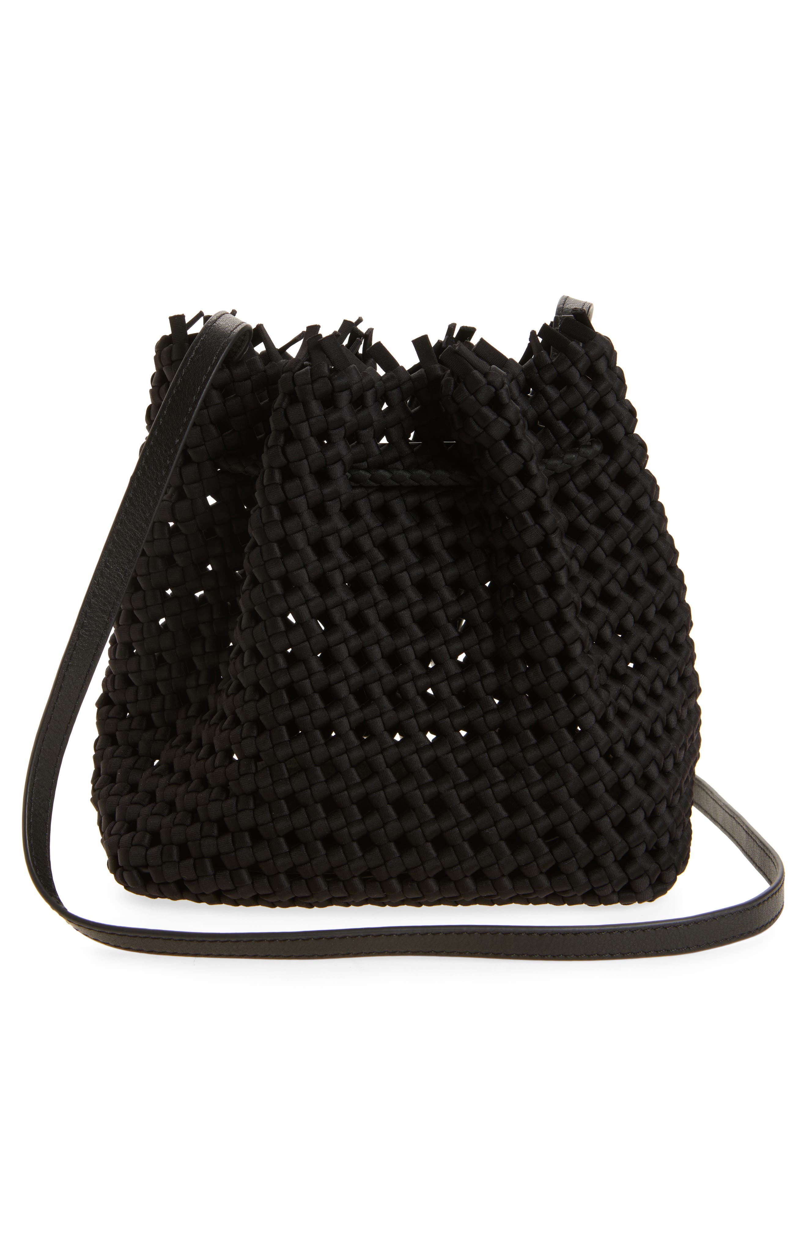 NAGHEDI Medium Mallorca Bucket Bag, Alternate, color, Onyx