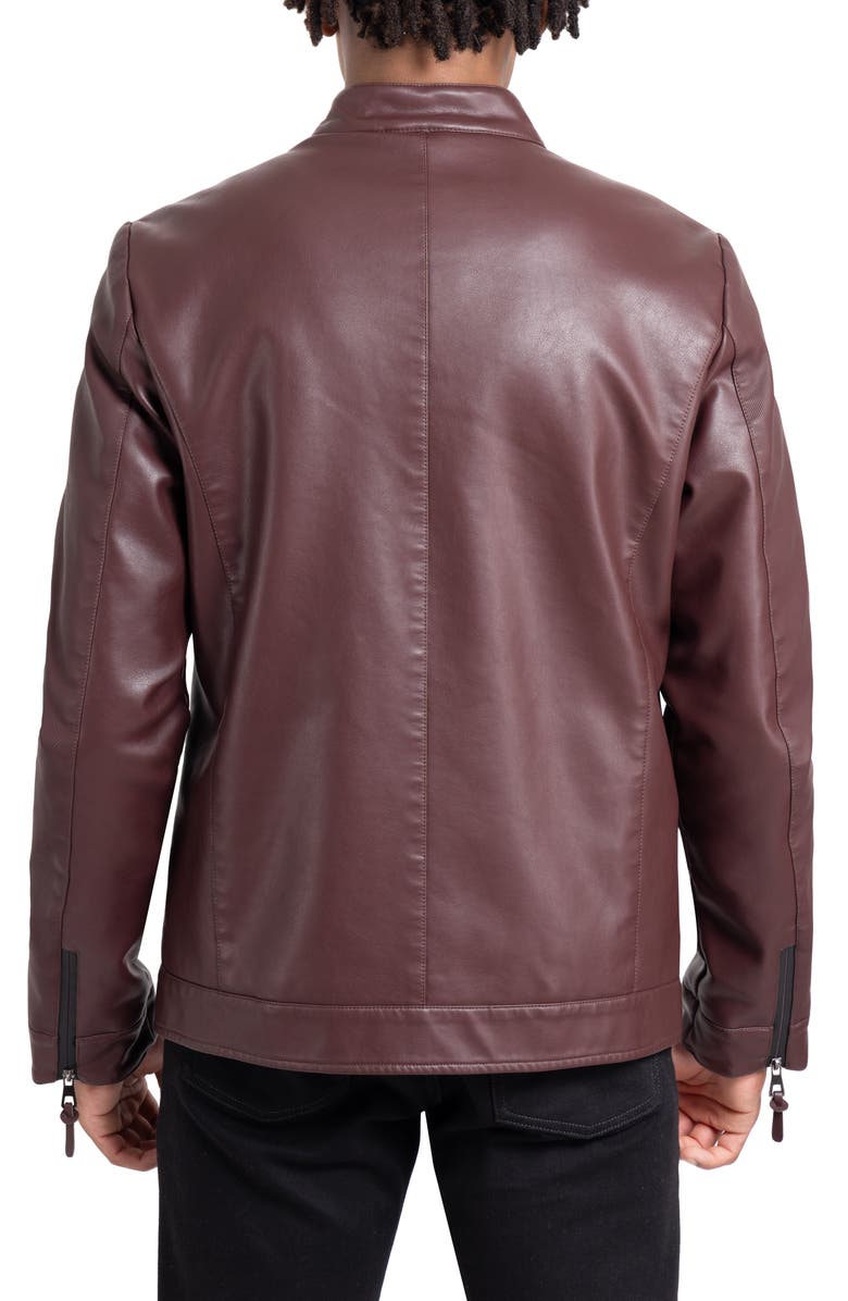 XRAY Faux Leather Racing Jacket, Alternate, color, Burgundy