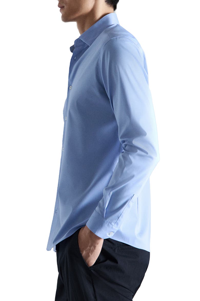 Regular Fit Stretch Cotton Blend Button-Up Shirt, Alternate, color, CHINA BLUE